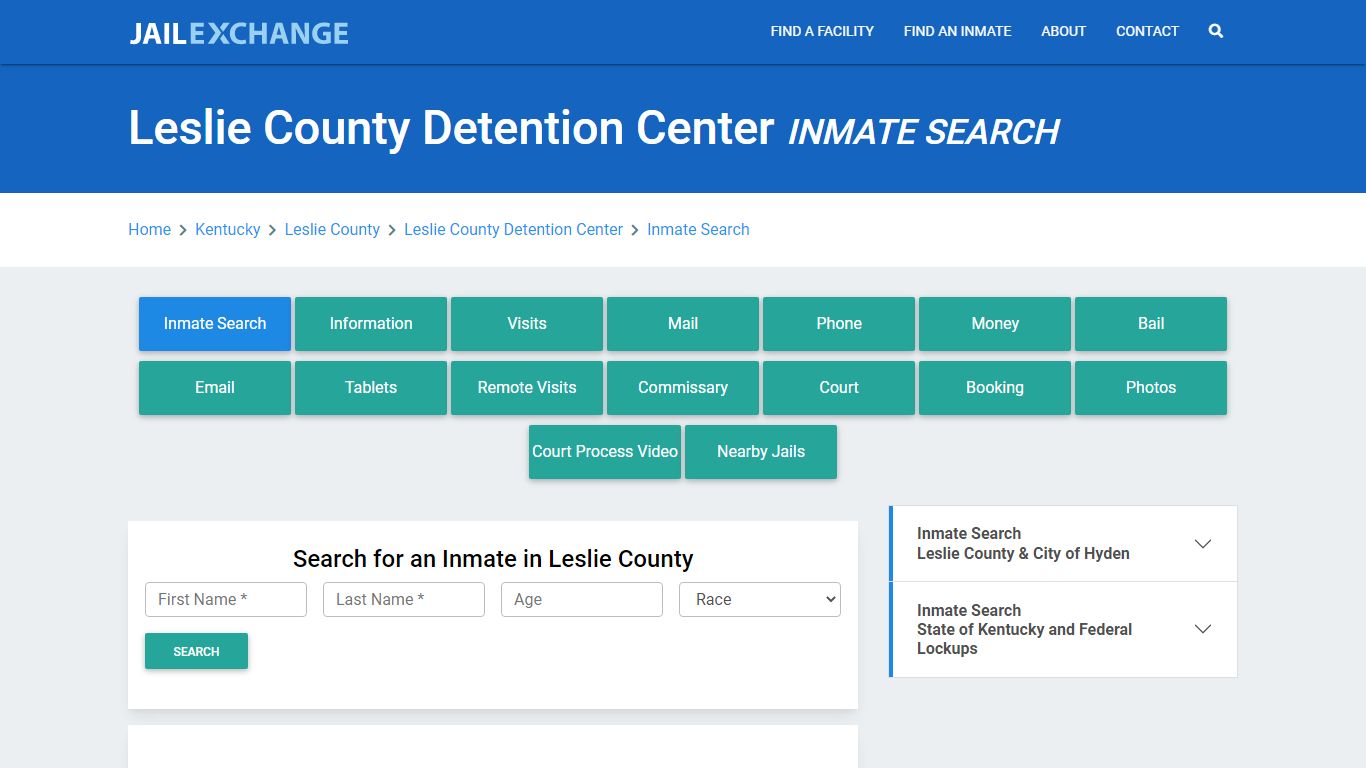 Leslie County Detention Center Inmate Search - Jail Exchange